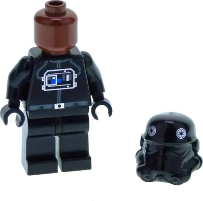 Produktbild von 1x Lego Minifigur Star Wars TIE Fighter Pilot Kopf rot braun 30408p02 sw0035a