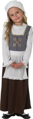Produktbild von Bristol Novelty - "Tudor" Kostüm - Mädchen BN5292 (S) (Braun/Weiß/Grau)