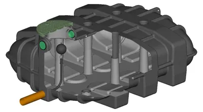 Produktbild von Retentionszisterne flach 2500 Liter AQUA-STORM mit Drossel 1"