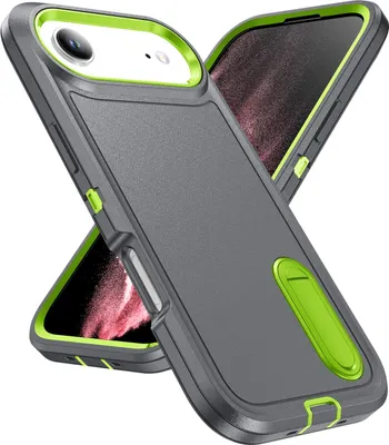 Produktbild von Hülle für iPhone Air Hybrid Dreilagige Robust Stoßfest Schwerlast Schutzhülle mit Ständer Grau