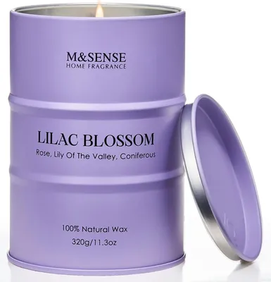 Obrázek produktu pro Sojová svíčka M&SENSE lila blossom 320g aromaterapeutická svíčka 70h SPA dárek