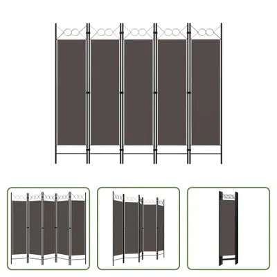 Zdjęcie produktu dla The Living Store 5-częściowy parawan antracytowy 200 x 180 cm