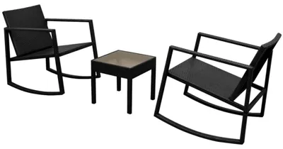 Obrázok produktu pre vidaXL 3-dielna súprava Bistro Set Poly Rattan Black