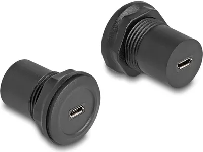 Produktbild von Delock - USB-Adapter - mini-USB Typ B (W) zu mini-USB Typ B (W) - Schwarz