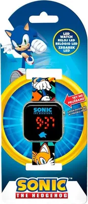 Zdjęcie produktu dla Zegarek LED Sonic the Hedgehog z regulowanym paskiem