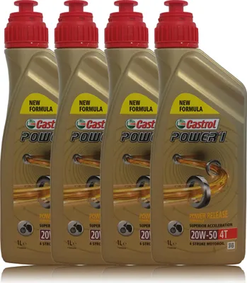 Produktbild von Castrol Power 1 4T 20W-50 4X 1 Liter Motorradöl