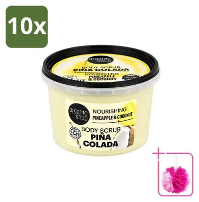 Image de 10 gommages corporels biologiques Ananas & Noix de Coco - 250 ml - Lot de 10 pièces