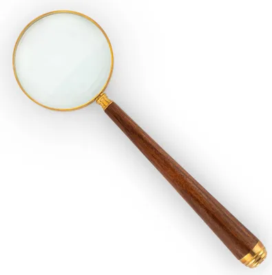 Produktbild von Maritim Lupe aus Messing mit Holzgriff 10cm Vergrößerungsglas Leselupe Standlupe