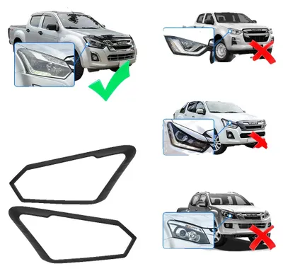Image de Cache-feux arrière, finition noire mate, matériau ABS, 2 pièces de protection pour phares