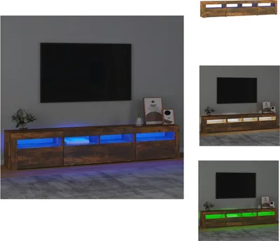 Produktbild von vidaXL TV-Schrank mit LED-Leuchten Räuchereiche 210x35x40 cm -  TV-Möbel