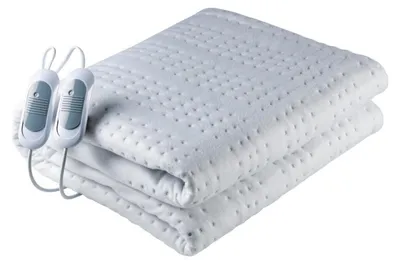 Produktbild von Elektrische Heizdecke Wärmedecke Heizunterlage - 150 x 140 cm - Weiß - 3 Heizstufen - Waschbar