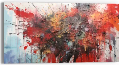 Produktbild von DEQOART Glasbild Echtglas 60x30 cm 'Chaotische Schönheit' Wandbild Bild modern Deko