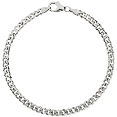 Produktbild von 3,6mm Panzerarmband Armband Armkette aus 925 Silber rhodiniert 19cm