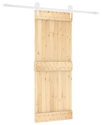 Produktbild von vidaXL Schiebetür Natürlich und Weiß 80 x 210 cm Massivkiefer