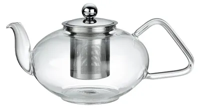 Teekanne 1,5 L mit Edelstahl-Sieb, Borosilikatglas, spülmaschinengeeignet