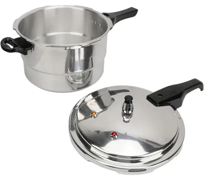 Image de Casserole à pression - Alliage d'aluminium - 5 litres - Pour plaques de cuisson à gaz - Cuisson rapide - Conception de sécurité anti-explosion