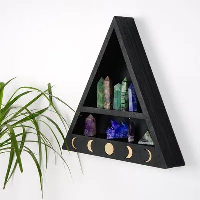 Produktbild von Skye Decor, Cry001-S, Wandregal, Schwarz, 100 % MASSIVES HOLZ, 30 x 6 x 30 cm