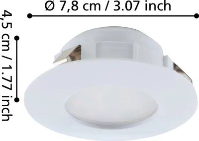 Obrázok produktu pre EGLO Pineda, Zapustené bodové osvetlenie, Žiarovky bez možnosti výmeny, LED, 6 W, 3000 K, Biela