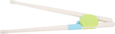 Image de 1 paire de baguettes d'entraînement pour enfants avec tête plate et arrondie, aide à l'apprentissage des baguettes réutilisables