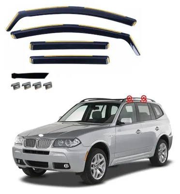 Image de Kit de 4 déflecteurs de vent pour BMW X3 (modèle E83, de 2003 à 2010)