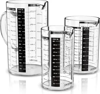 Hünersdorff Messkanne 3000ml - Transparenter Messbecher Made In Germany