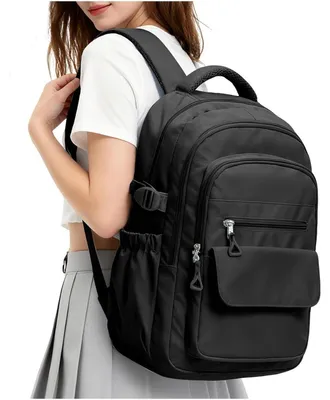 Immagine prodotto di Zaino da scuola per ragazze adolescenti e donne, impermeabile, con scomparto per laptop da 14 pollici, colore nero