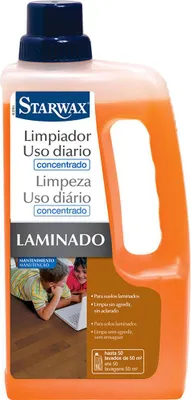 Immagine prodotto di STARWAX - Detergente delicato per pavimenti in parquet e laminato - 1 litro - rimuove macchie e sporco -- pulisce senza danneggiare il pavimento - non cambia l'aspetto del pavimento - non scivola - non si risciacqua
