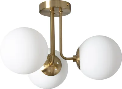 Produktbild von Deckenleuchte Metall und Glas Moonlight Brass 3 Strahler Weiß