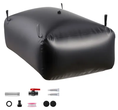 Image de SucceBuy, réservoir d'eau souple de 1000 litres avec robinet, sac à eau pliable et portable en PVC 1000D robuste, idéal pour les systèmes d'irrigation, la gestion de la sécheresse et les situations d'urgence, de couleur noire