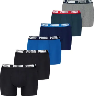 Produktbild von PUMA Herren Boxer Shorts, 6er Pack - Basic Boxer ECOM, Baumwolle Stretch, Everyday Schwarz/Blau/Grau M