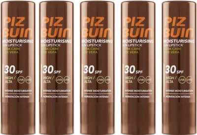 Productafbeelding van Piz Buin Moisturising beschermende lippenbalsem SPF30 5 stuks