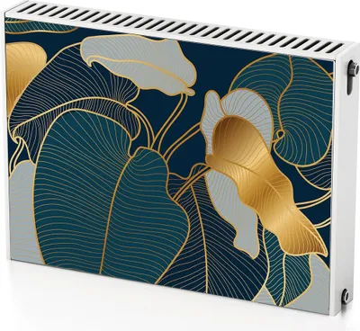 Produktbild von Blätter Pflanzen – Magnetische Heizkörperabdeckung – 80x60 cm – Magnet Heizkörperabdeckung – 3D Würfel – Heizkörperverkleidung – Magnetische Wandverkleidung – Wetterfest