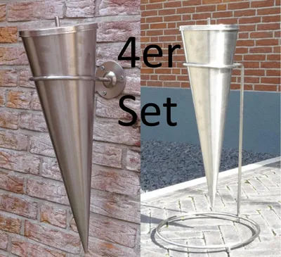 Produktbild von 4er Set Edelstahl Gartenfackel Bodenfackel Wandfackel Cylinder Fackel 65cm hoch Brenngel