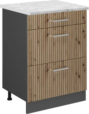 Produktbild von Küchenunterschrank Vicco R-Line Artisan-Eiche 60 cm AP Marmor, Model 49201