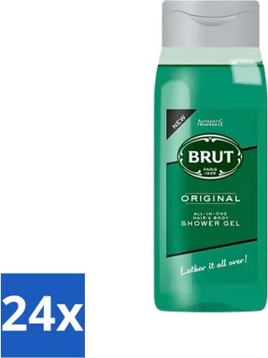 Image de Brut - Lessive pour la douche - All in One cheveux et corps - Original - Nourrissant & Rafraîchissant - 500ml - Pack avantage - 24 pièces