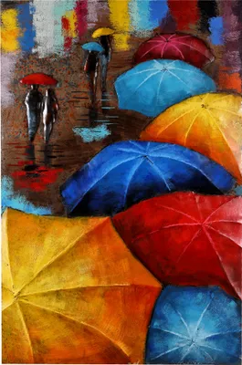 Produktbild von Wandbild Metallbild 3D Bild Relief Unikat "Rainy" handgefertigt