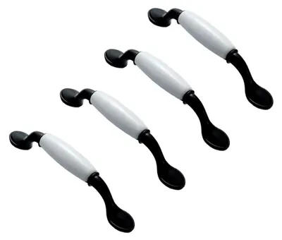 Produktbild von 4 Stück Keramik Möbelgriffe aus Aluminiumlegierung für Schränke und Schubladen (128 mm)