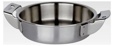 Produktbild von Bratpfanne aus Edelstahl, 3-lagig, mit 2 Griffen, Durchmesser 16 cm, Höhe 3 cm