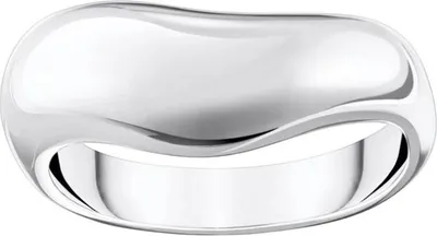 A close-up studio shot of a silver ring.