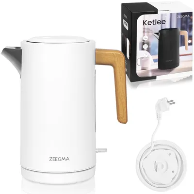 Zdjęcie produktu dla Zeegma Ketlee Czajnik elektryczny 2200W 1.7L Stal nierdzewna Biały