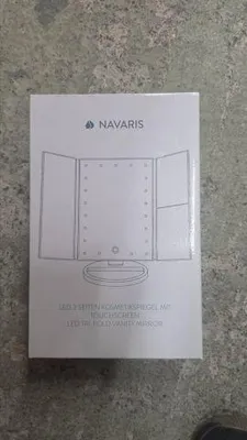 Produktbild von Navaris LED Kosmetikspiegel faltbarer Standspiegel - beleuchteter Schminkspiegel Make Up Spiegel 2-fach 3-fach Vergrößerungsspiegel - in Rosegold
