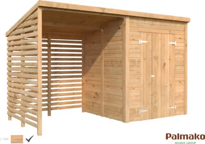 Produktbild von Gartenhaus Palmako Leif 3,0+2,9m² inkl. Fußboden 377 x 187 cm braun