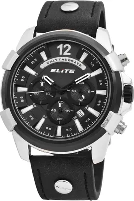 Produktbild von Elite Herren Chronograph mit Kunstlederionsband, 3ATM