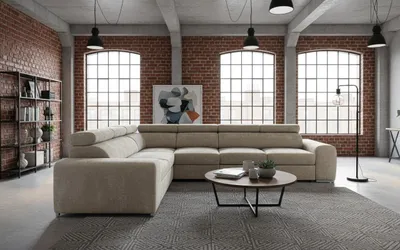 Produktbild von Wohnero24 Ecksofa L-Form PAVONE 5 330 x 260 cm – großes Chenille Sofa Beige mit Schlaffunktion 190 x 125 cm & Bettkasten, verstellbare Kopfstützen