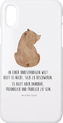 Produktbild von Mr. & Mrs. Panda Iphone 10 Handyhülle Bär Schulterblick - Weiß - Geschenk, Bären, X, Bärenliebe, Handy, Cover, Motivation, Teddybär, Selbstachtung, Case, Weisheit