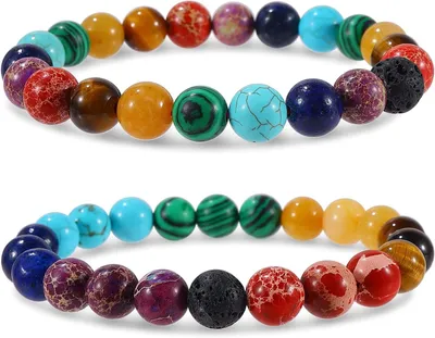 Productafbeelding van Kristallen Armband - Edelsteen Kralen - Dagelijks Dragen - Verstelbaar Gevlochten - 8 mm Kralen - Multicolor