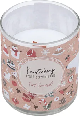 Produktbild von Steinhart Knisterkerze mit Duft First Snowfall Ø 8 x 9,2 cm im Glas weiß