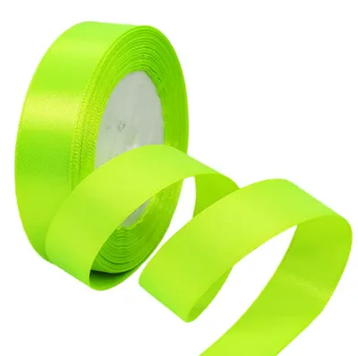 Produktbild von Satinband, 22 Meter, fluoreszierend Grün, 25 mm breit, für Dekoration und Geschenke