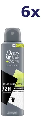 Immagine prodotto di 6 deodoranti Dove Men + Care Advanced Invisible Fresh da 150 ml
