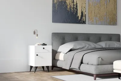 Produktbild von Skye Decor, Pila - White, Nachttisch, Weiß, 100 % MELAMINBESCHICHTETE SPANPLATTEN, 40 x 42 x 60 cm